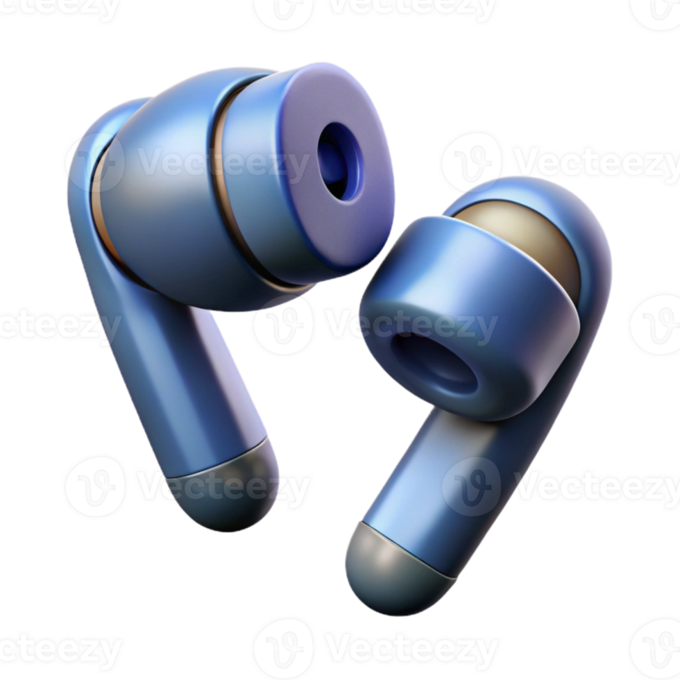 vibrant artistic Wireless Earbuds Studio Lighting Isolated detailed png