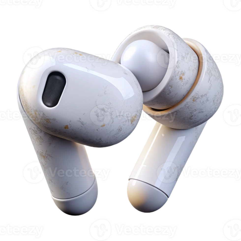 impressive contemporary Wireless Earbuds White Minimalist Design Transparent authentic png