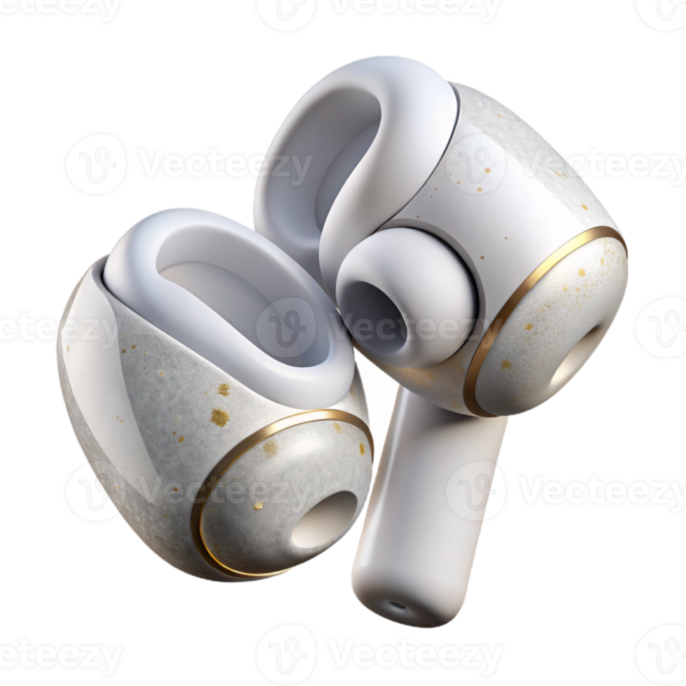 serene traditional Wireless Earbuds White Minimalist Design Transparent detailed png