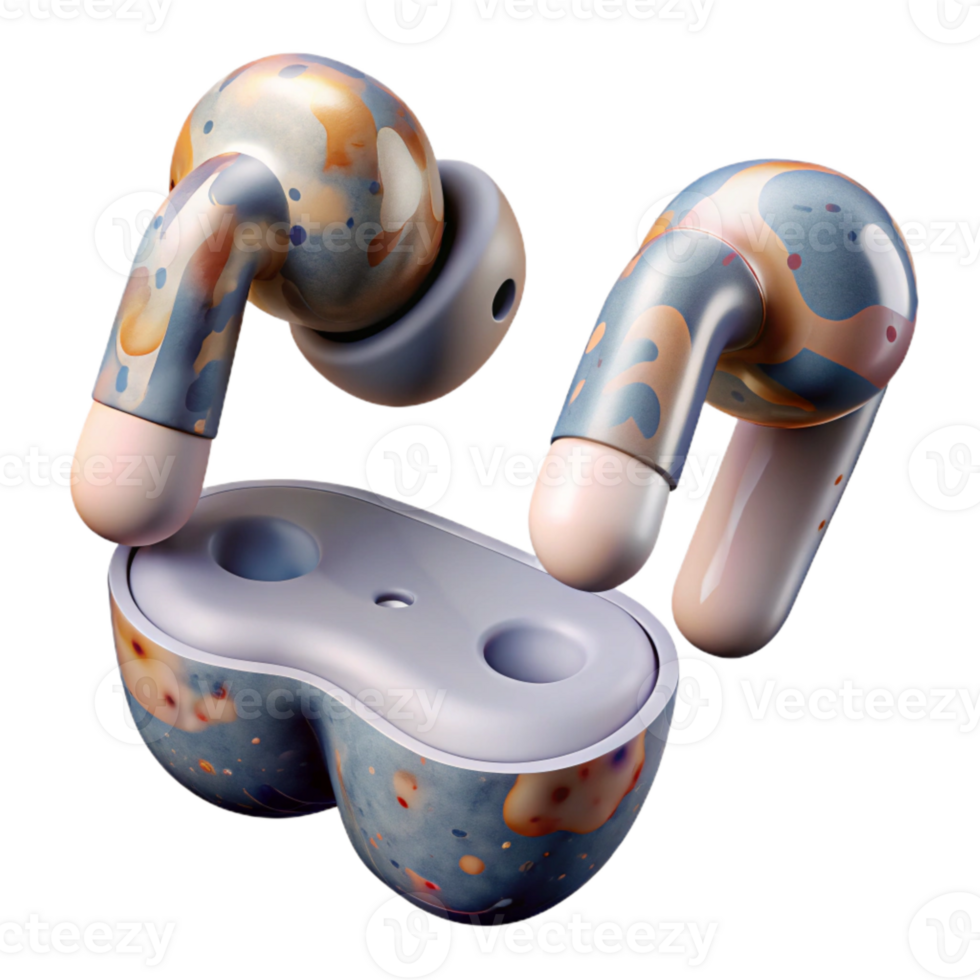 dramatic classic Wireless Earbuds with Touch Controls Cutout detailed png