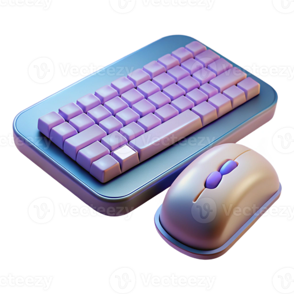 vibrant creative Wireless Keyboard and Mouse Combo for Online Work Transparent Background png