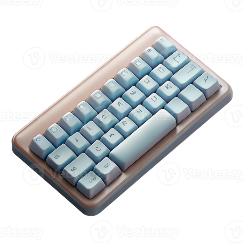 impressive classic Wireless Keyboard Top View Transparent Background detailed png