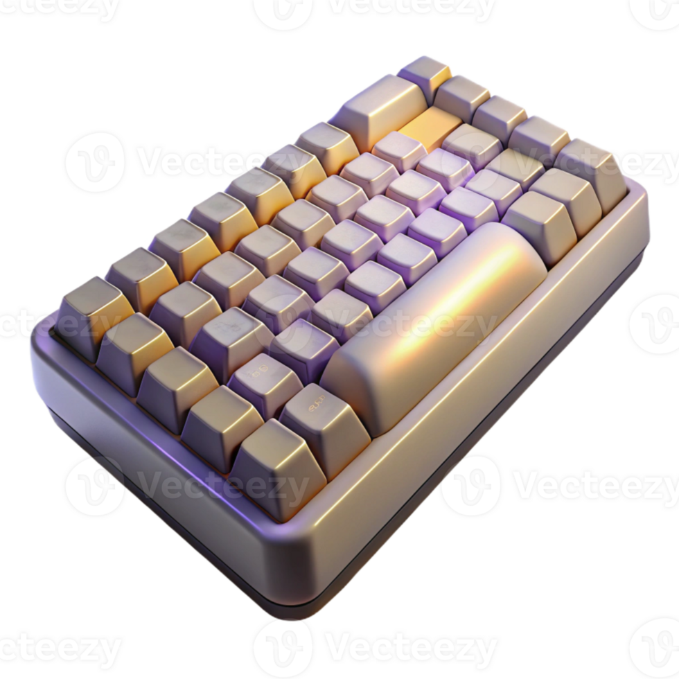 stunning vintage Wireless Keyboard with Backlit Keys Cutout detailed png