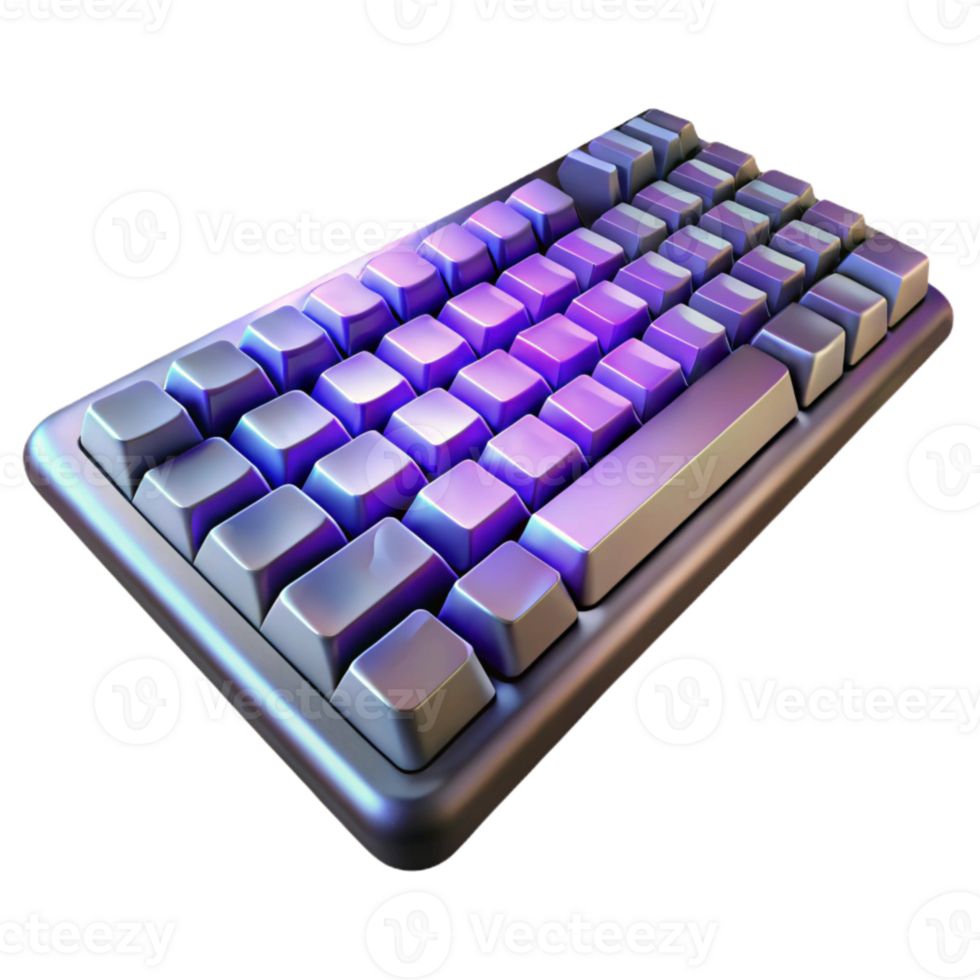 vibrant modern Wireless Keyboard with Backlit Keys Cutout genuine png