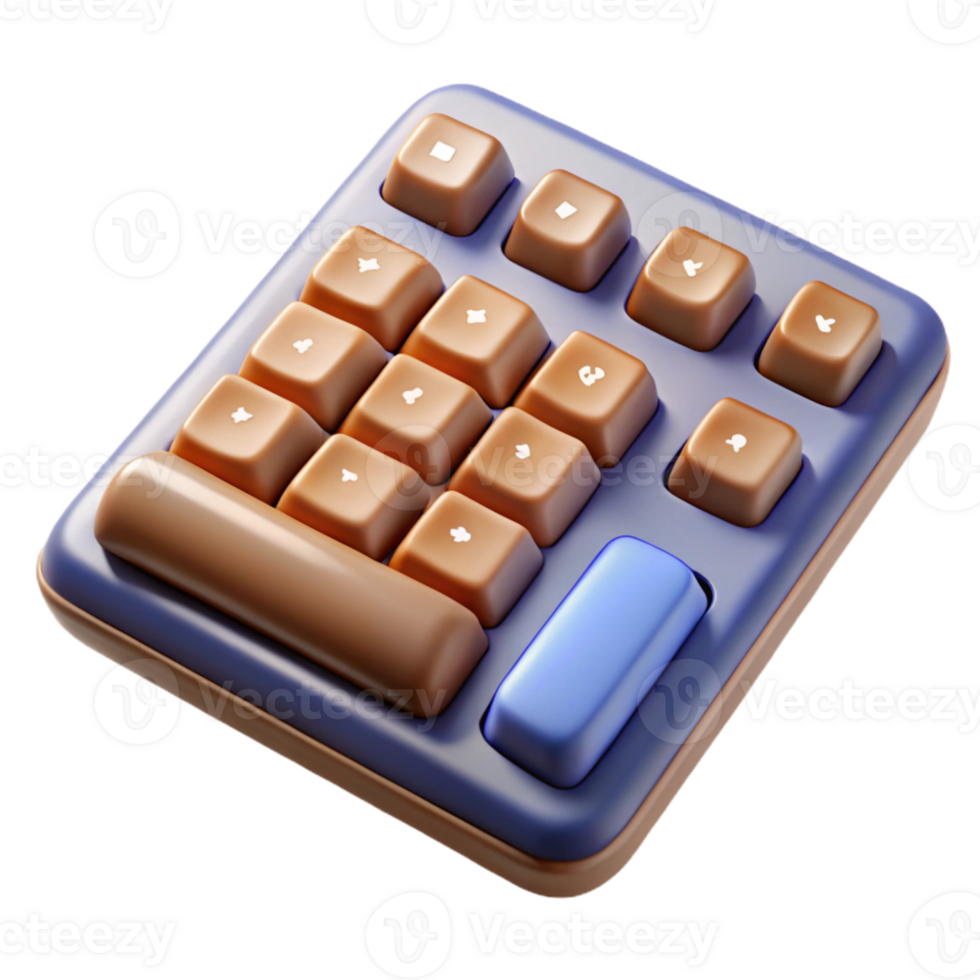 elegant modern Wireless Keyboard with Numeric Keypad Element high quality png