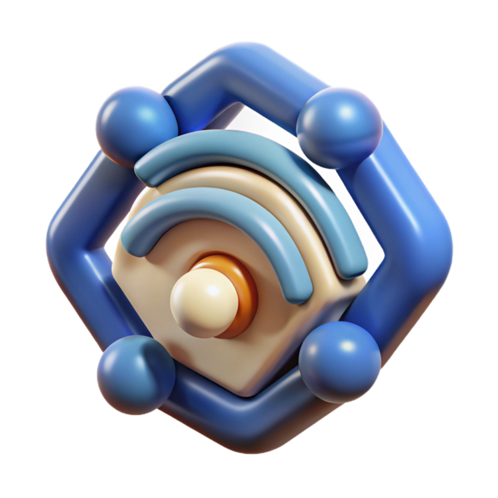 vibrant contemporary Wireless Sensor Network Diagram Icon Style Isolated Element detailed png