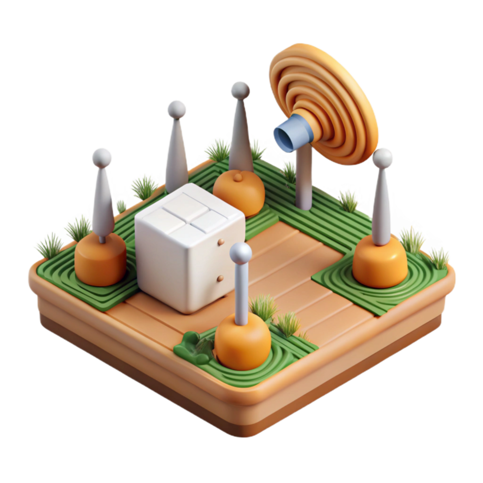 vibrant modern Wireless Sensor Network in Field Diagram Style Transparent Background png