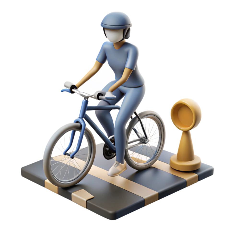 extraordinary contemporary Woman Cyclist at Intersection Silhouette Cutout exclusive png