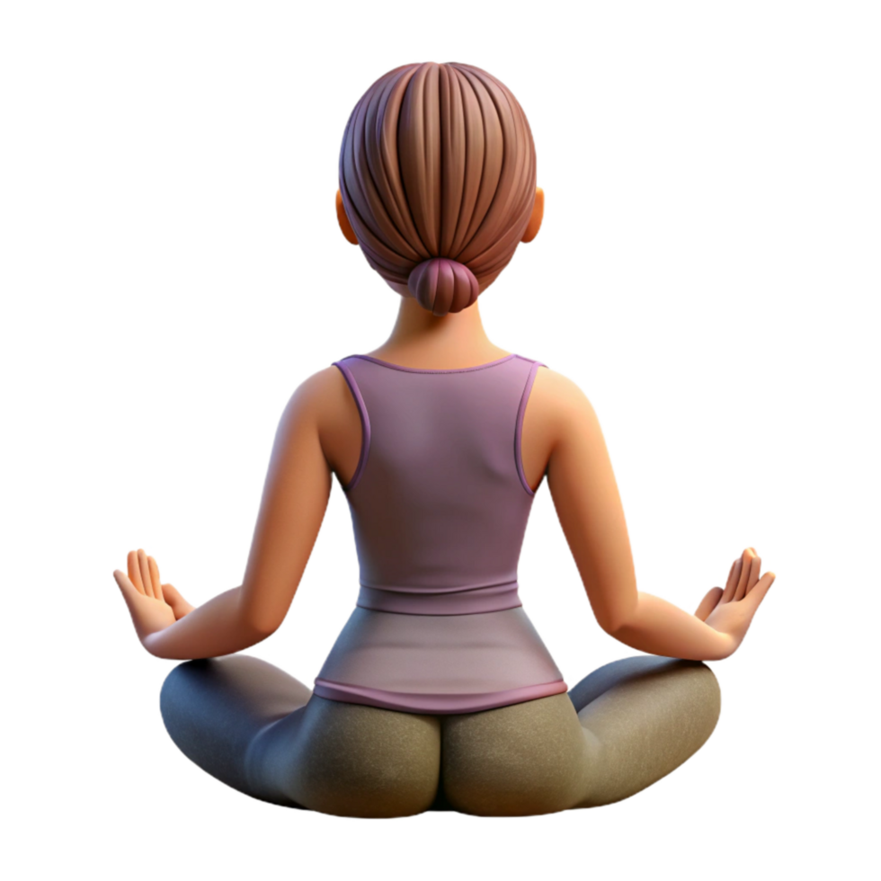 dramatic rustic Woman in Lotus Pose Front View Cutout with Shadow Detail exclusive png