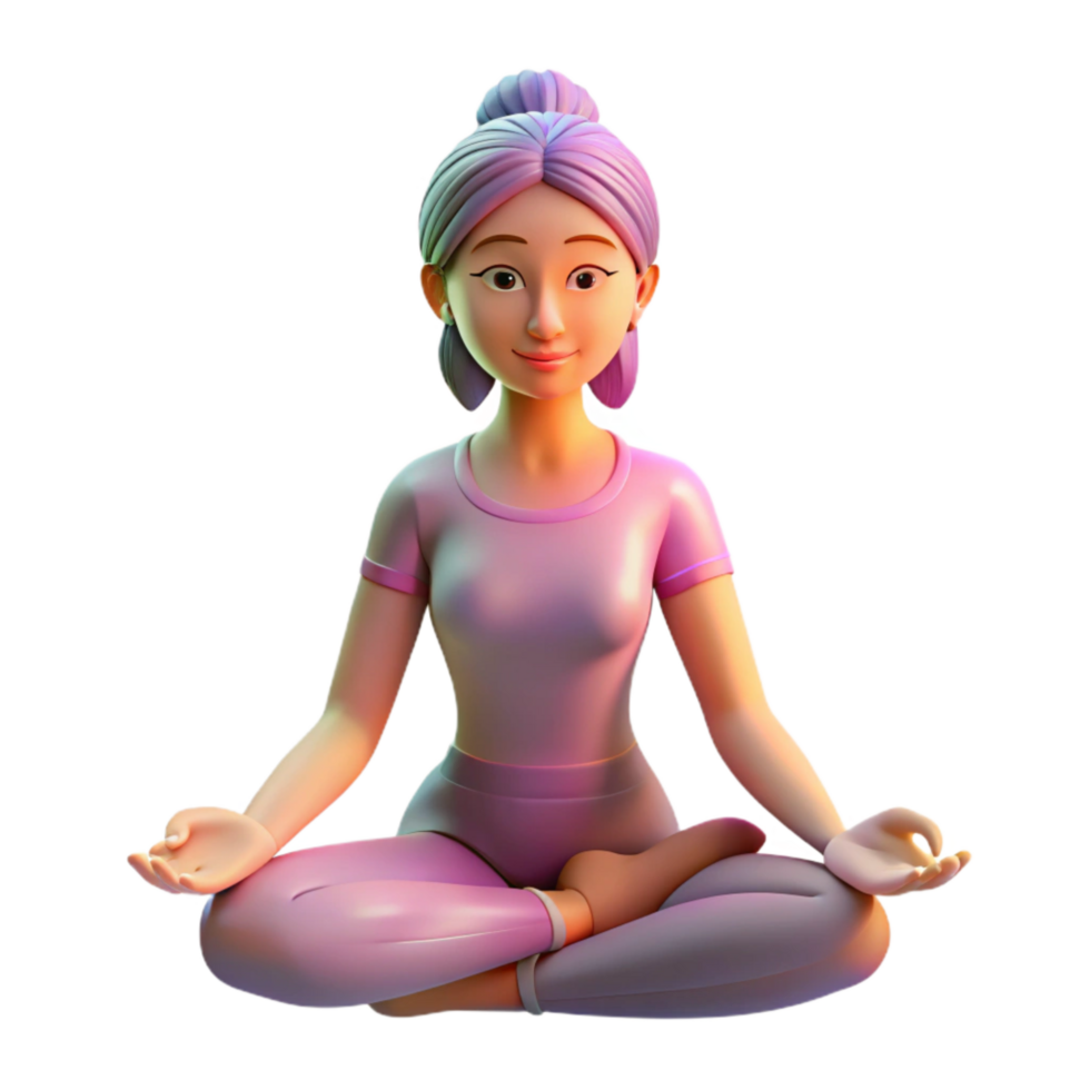 wonderful classic Woman in Lotus Pose Front View Cutout with Shadow Detail authentic png