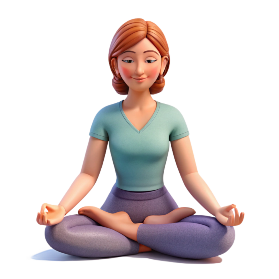 dramatic artistic Woman in Lotus Pose Front View Cutout with Shadow Detail exclusive png