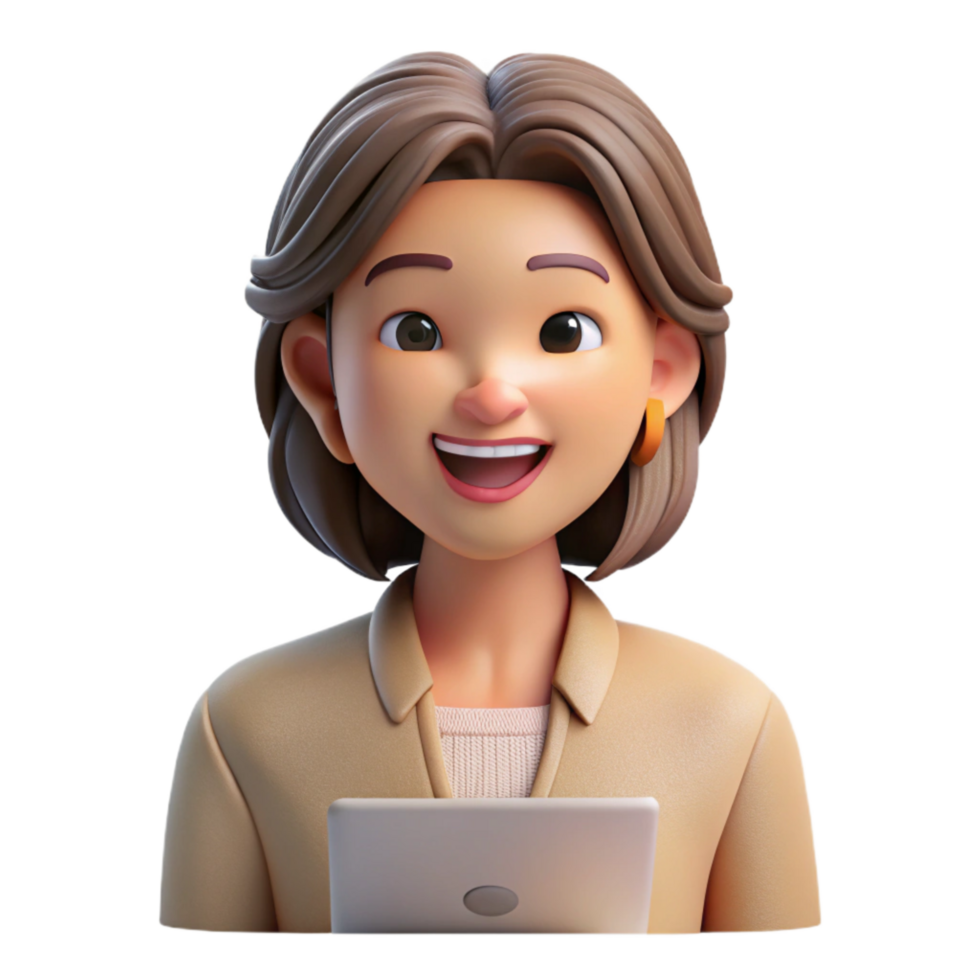 stunning modern Woman Smiling During Online Meeting Transparent Background high resolution png