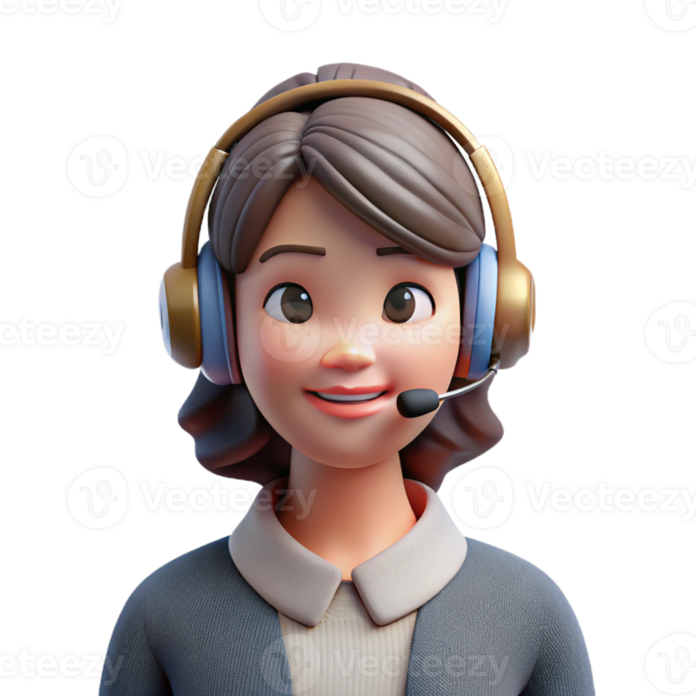 wonderful abstract Woman Wearing Headset During Call Isolated authentic png