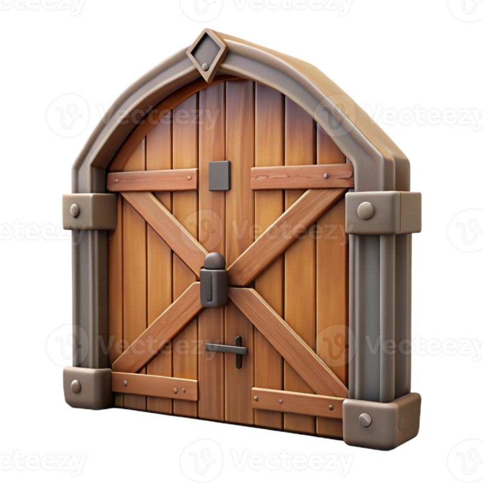 stunning classic Wooden Barn Door Cutout detailed png
