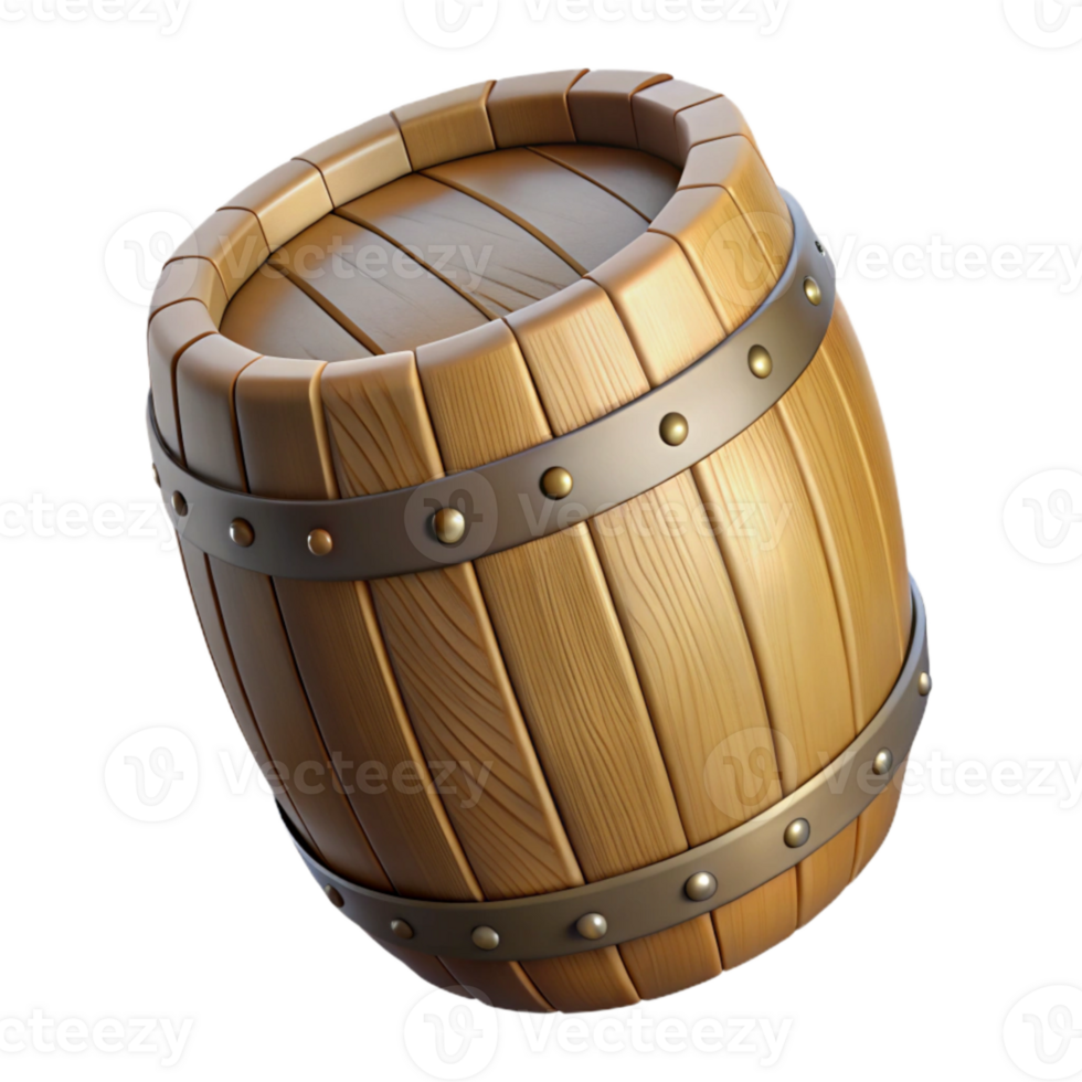 wonderful creative Wooden Barrel Side View Isolated Element high resolution png