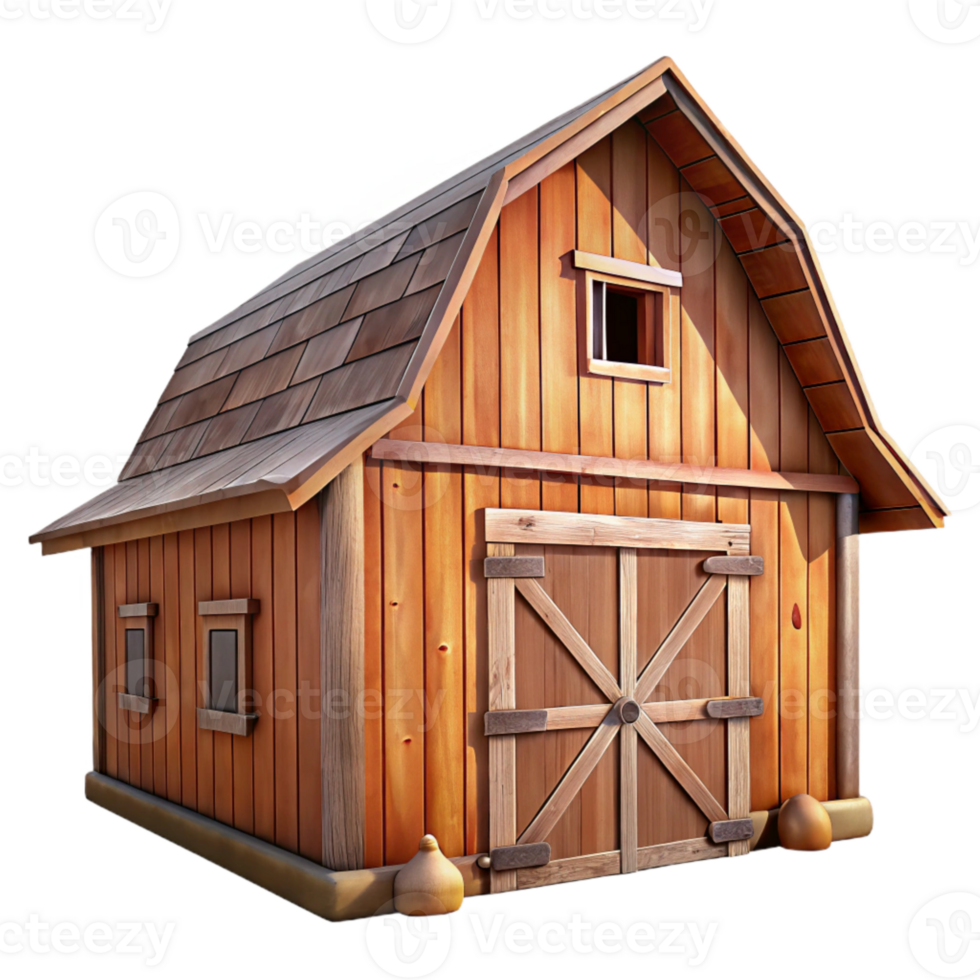 elegant classic Wooden Barn Transparent Background with Weathered Texture detailed png