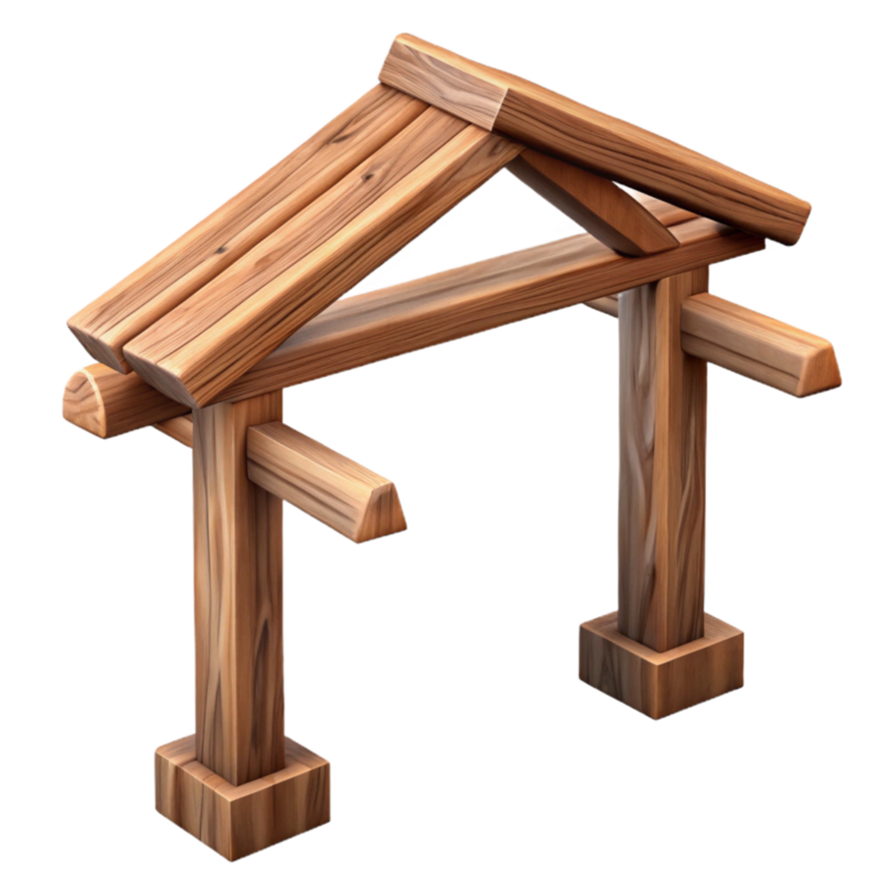 magnificent classic Wooden Beams Structure Isolated exclusive png