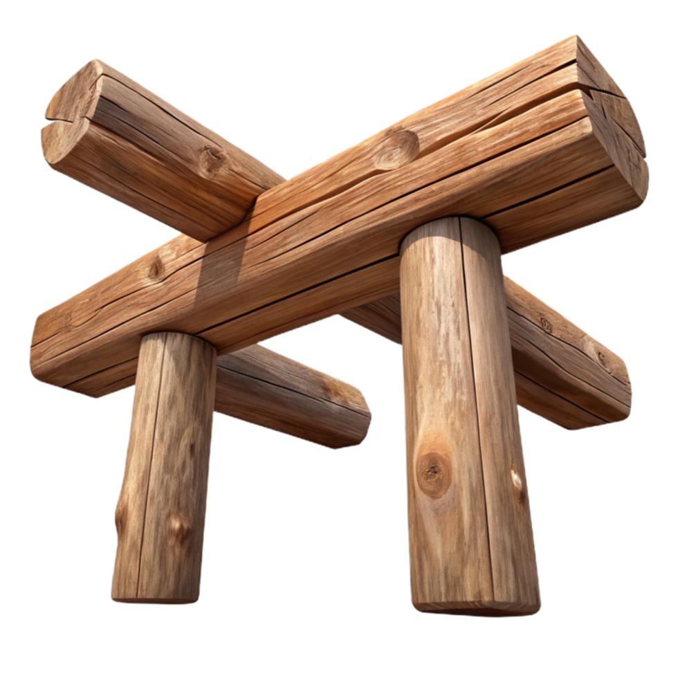 elegant creative Wooden Beams Rustic Texture Isolated on Transparent Background high quality png
