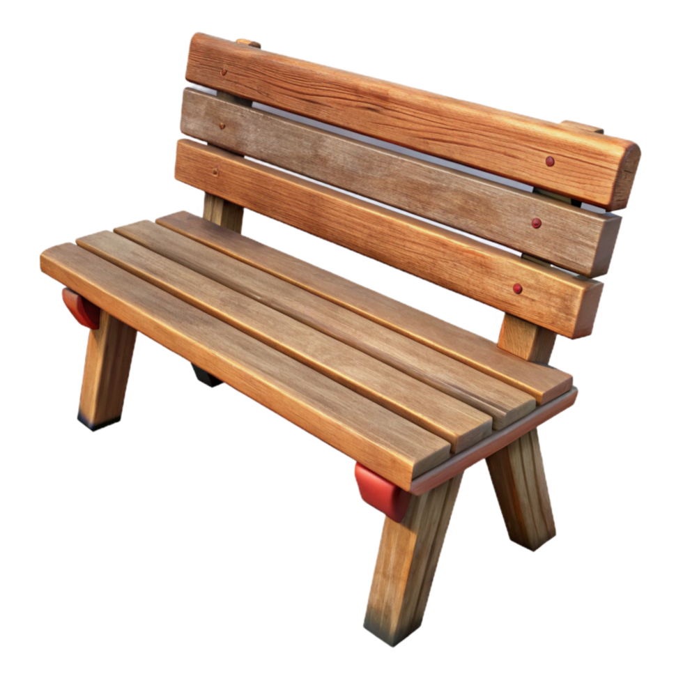 serene creative Wooden Bench Isolated with Slatted Seat high resolution png