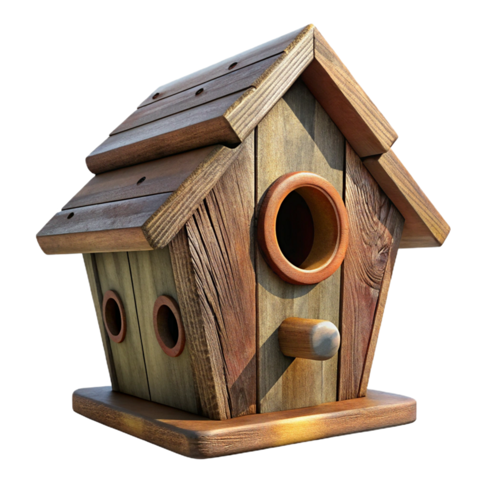 elegant rustic Wooden Birdhouse Rustic Design Cutout Element original png