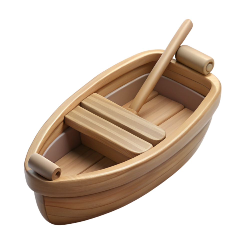 impressive artistic Wooden Boat Miniature Replica Cutout Element high resolution png