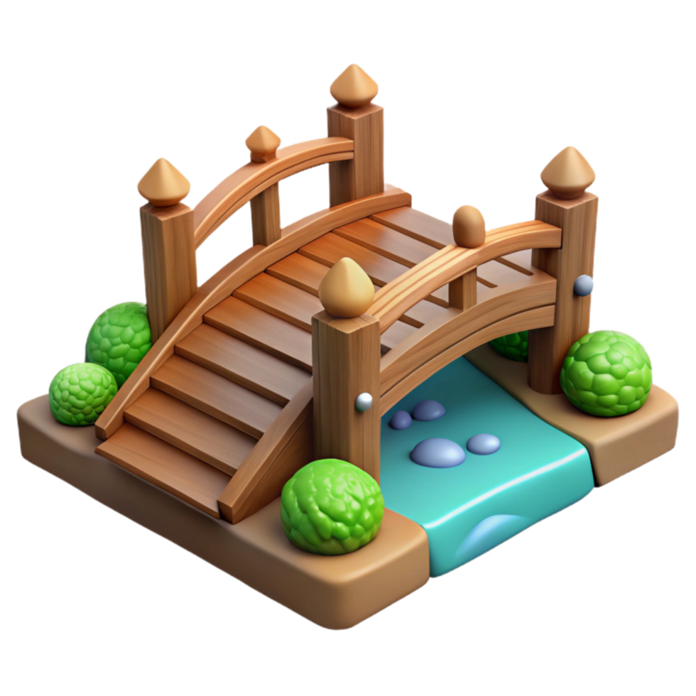 stunning classic Wooden Bridge Over Stream Cutout exclusive png