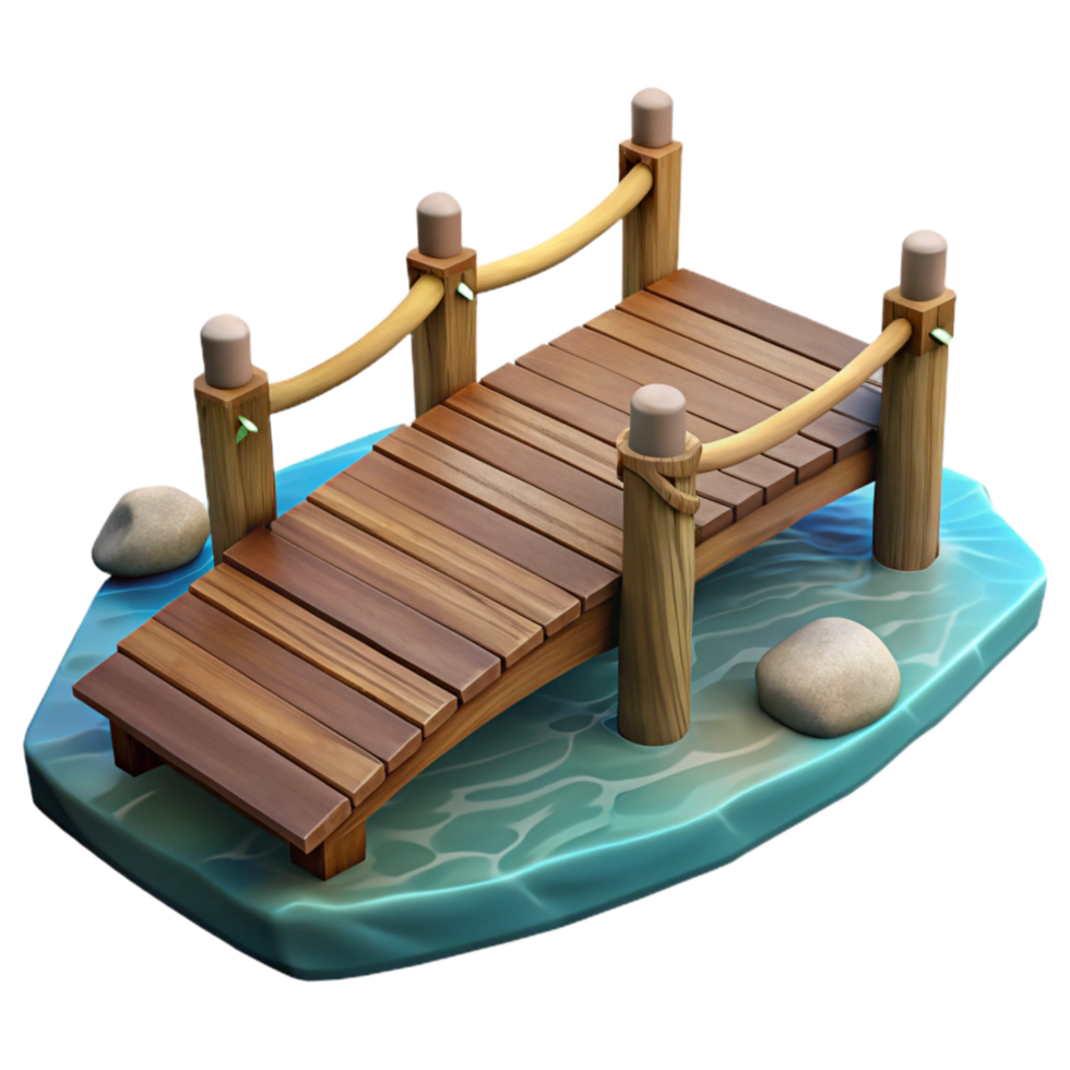 stunning classic Wooden Bridge Over River Transparent Background png
