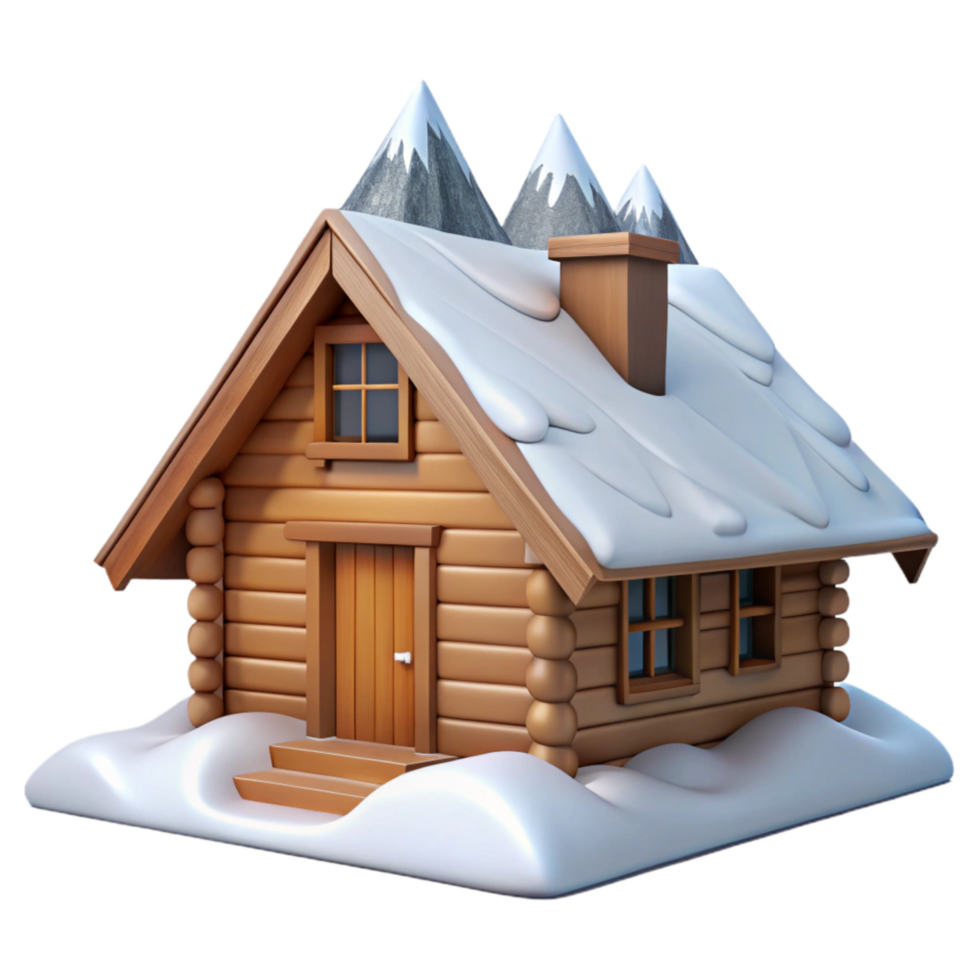 extraordinary vintage Wooden Cabin in Snowy Mountains Transparent genuine png