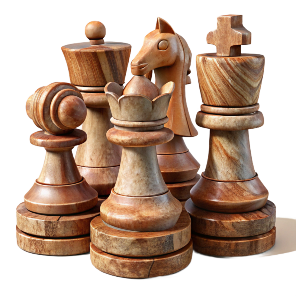 magnificent abstract Wooden Chess Pieces Game Set Cutout Element genuine png