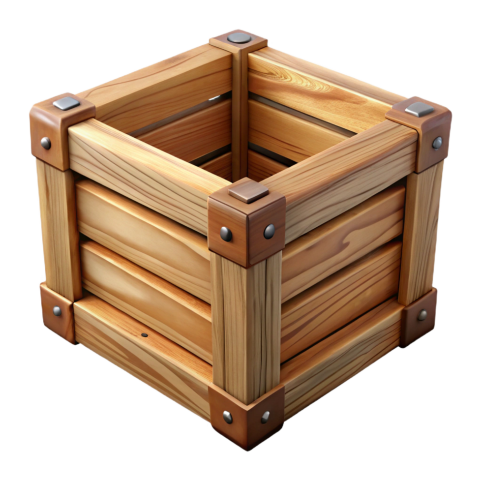 impressive modern Wooden Crate Cutout detailed png