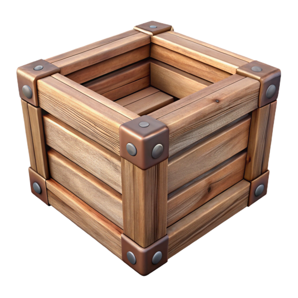 wonderful abstract Wooden Crate Isolated on Transparent Background authentic png