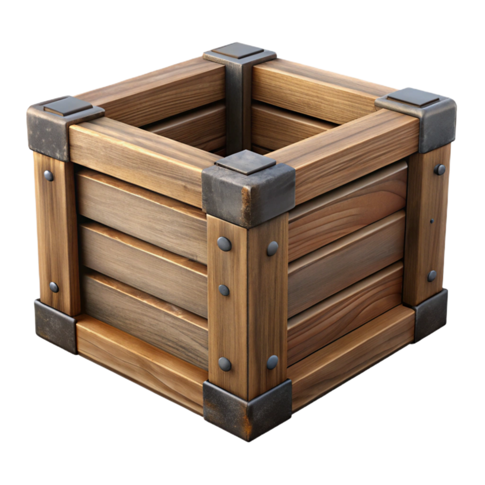 serene traditional Wooden Crate Isolated on Transparent Background exclusive png