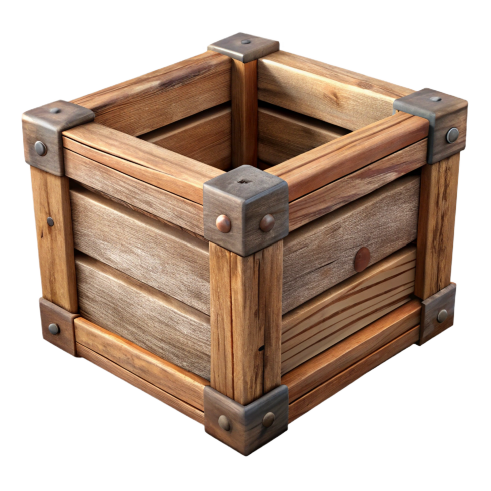 stunning classic Wooden Crate Rustic Style Isolated Transparent Background genuine png