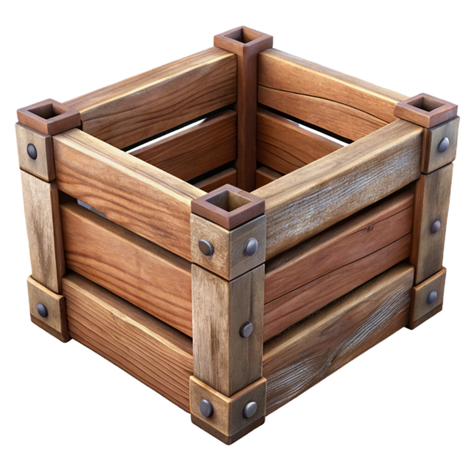 stunning creative Wooden Crate Rustic Style Isolated Transparent Background professional png