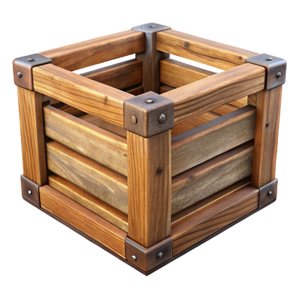 stunning modern Wooden Crate Rustic Style Isolated Transparent Background exclusive png