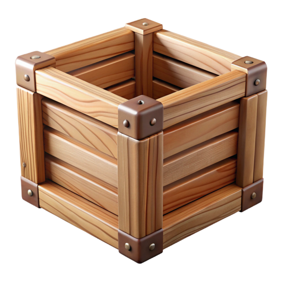 dramatic modern Wooden Crate Storage Container Cutout Element exclusive png
