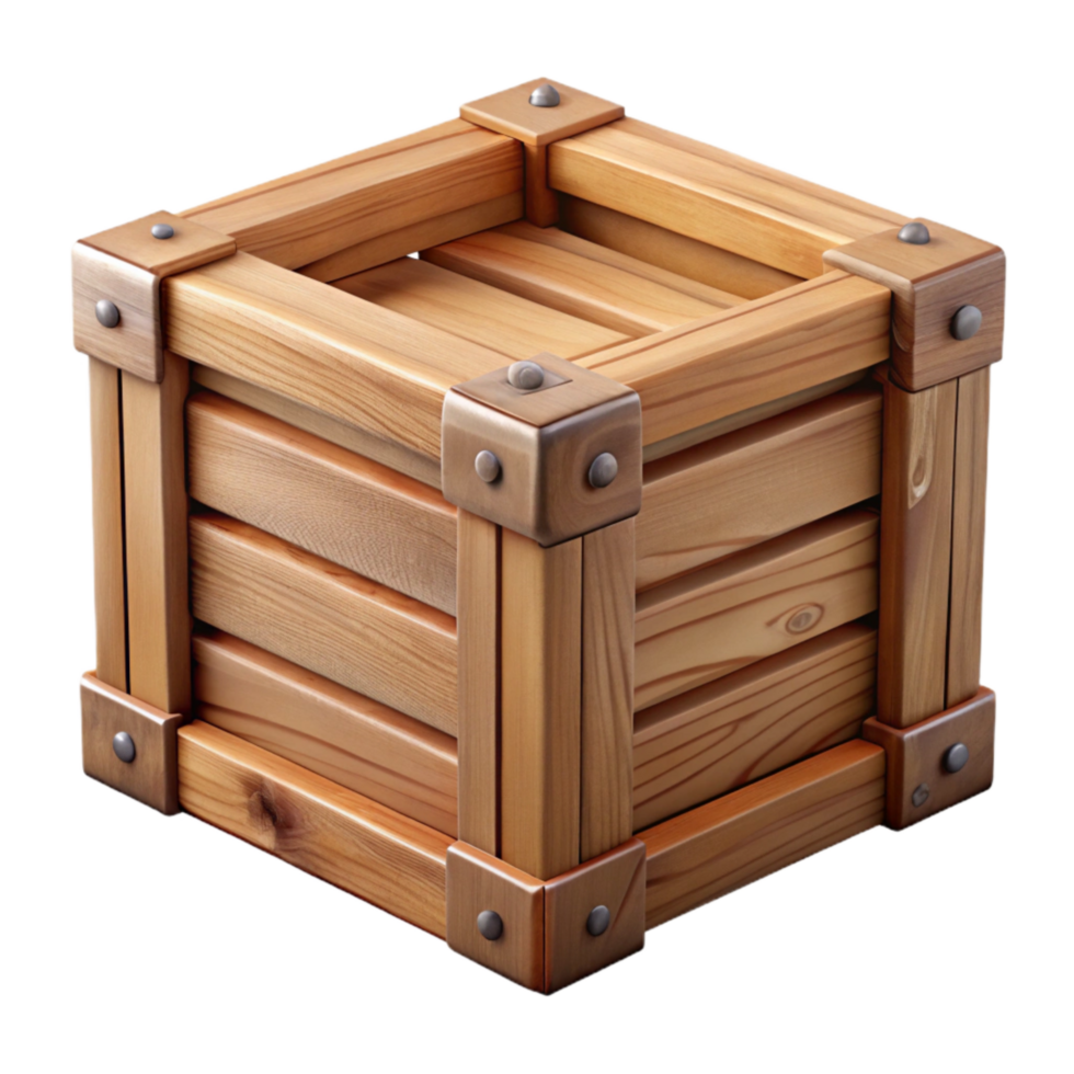 impressive modern Wooden Crate Storage Container Cutout Element professional png