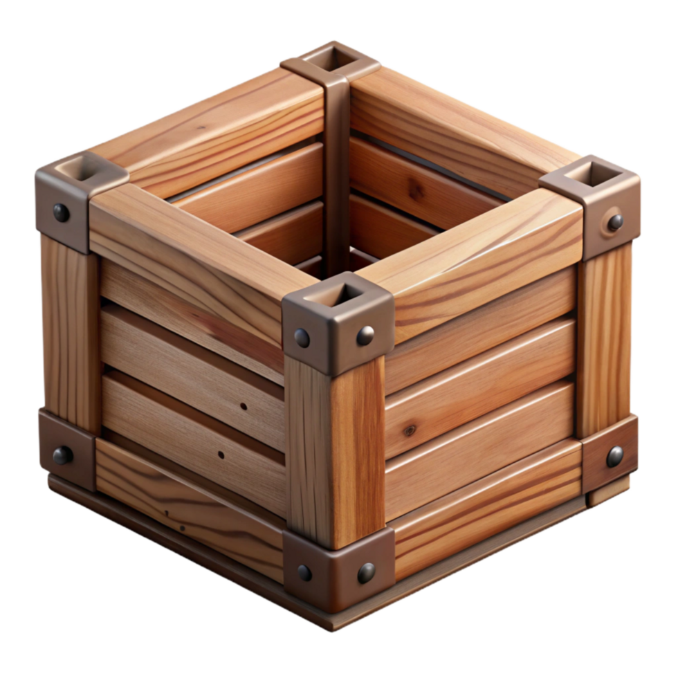 vibrant abstract Wooden Crate Storage Container Cutout Element high resolution png