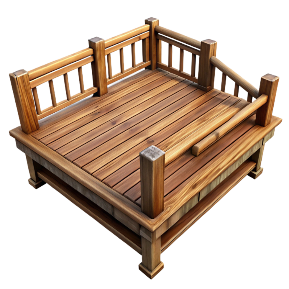 wonderful classic Wooden Deck with Railing Transparent professional png