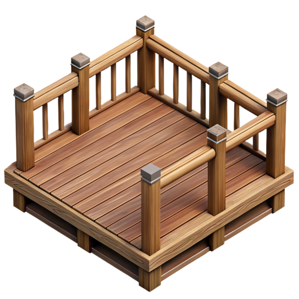 stunning artistic Wooden Deck with Railing Transparent authentic png