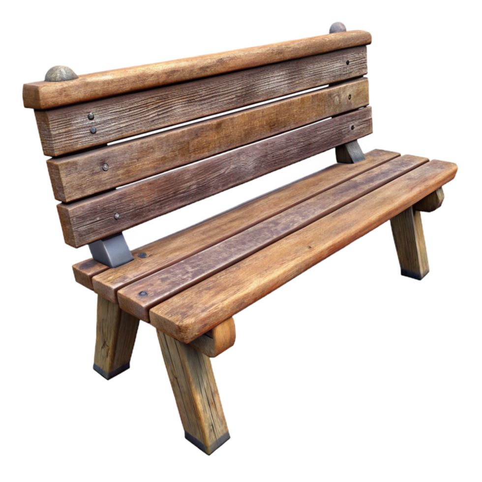 vibrant abstract Wooden Garden Bench Side View Transparent Background original png