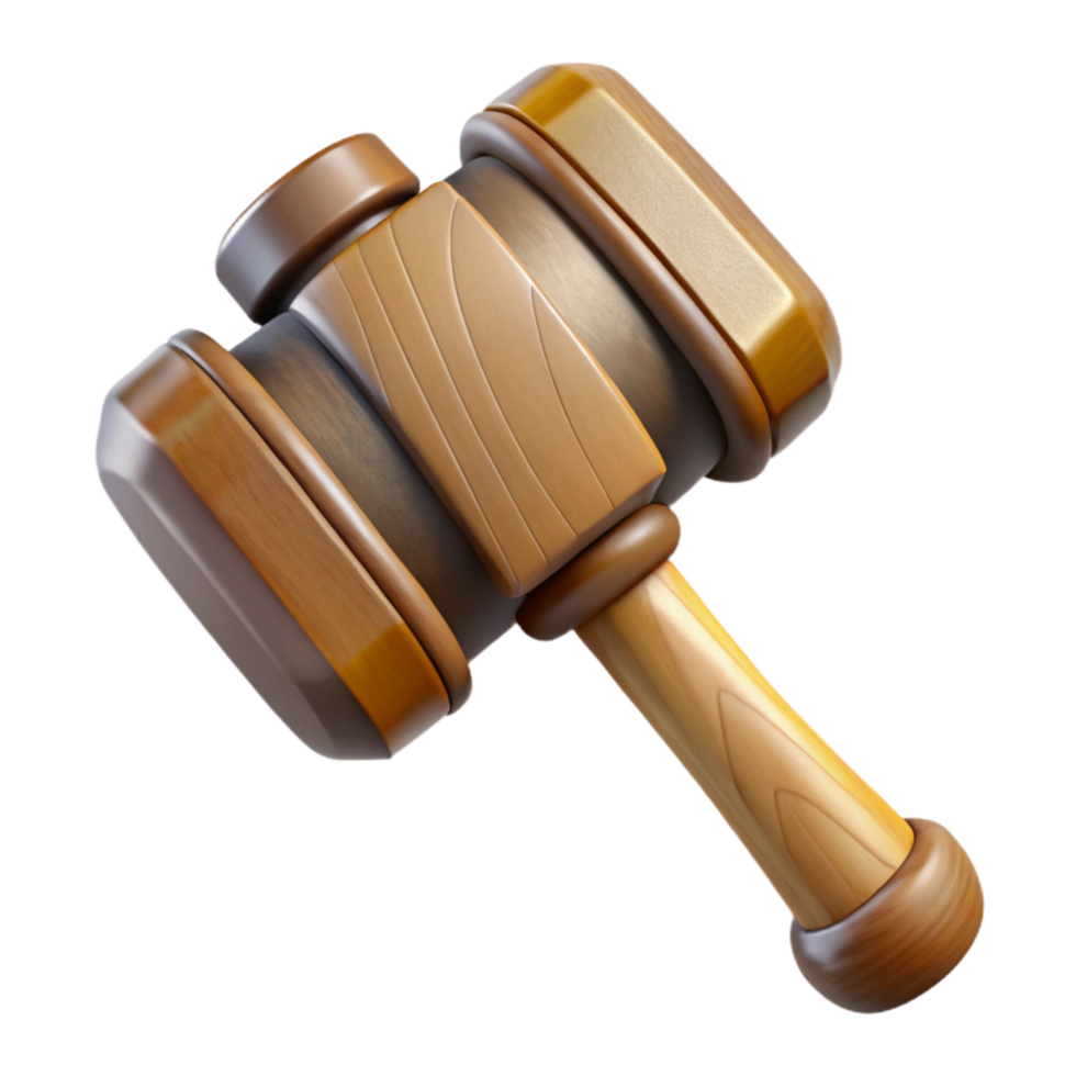 impressive modern Wooden Hammer Top View Isolated Element exclusive png