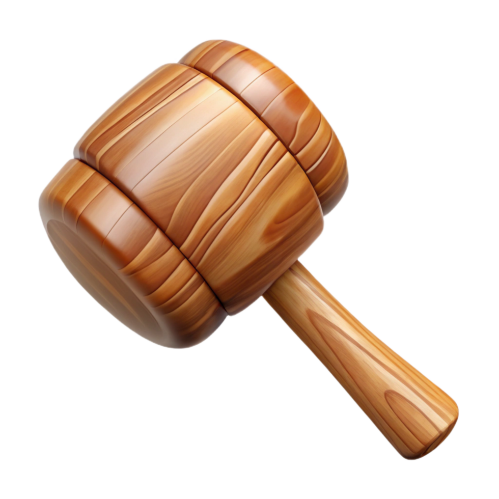 serene creative Wooden Mallet Top View Transparent Background original png