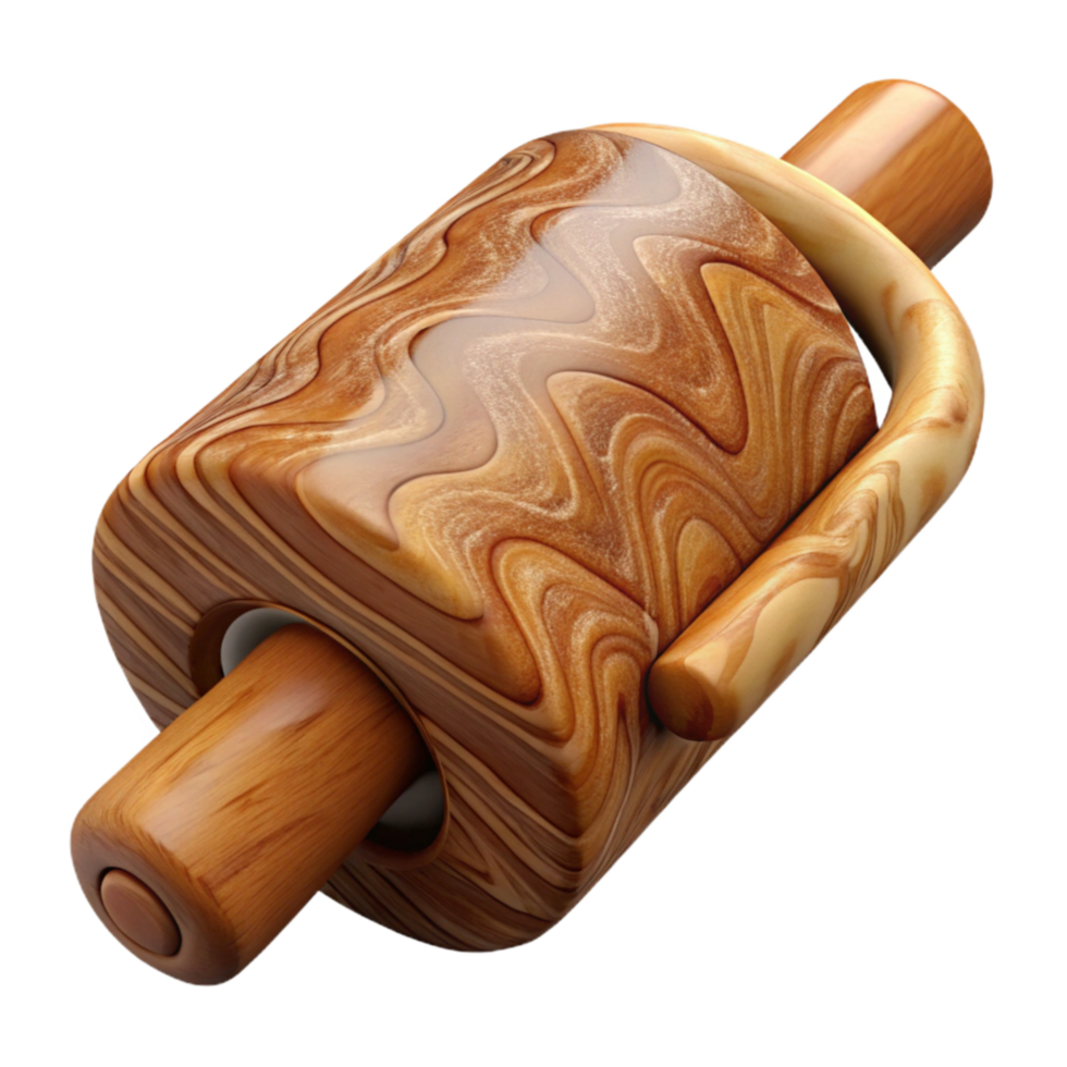 elegant artistic Wooden Massage Roller Textured Surface Cutout original png