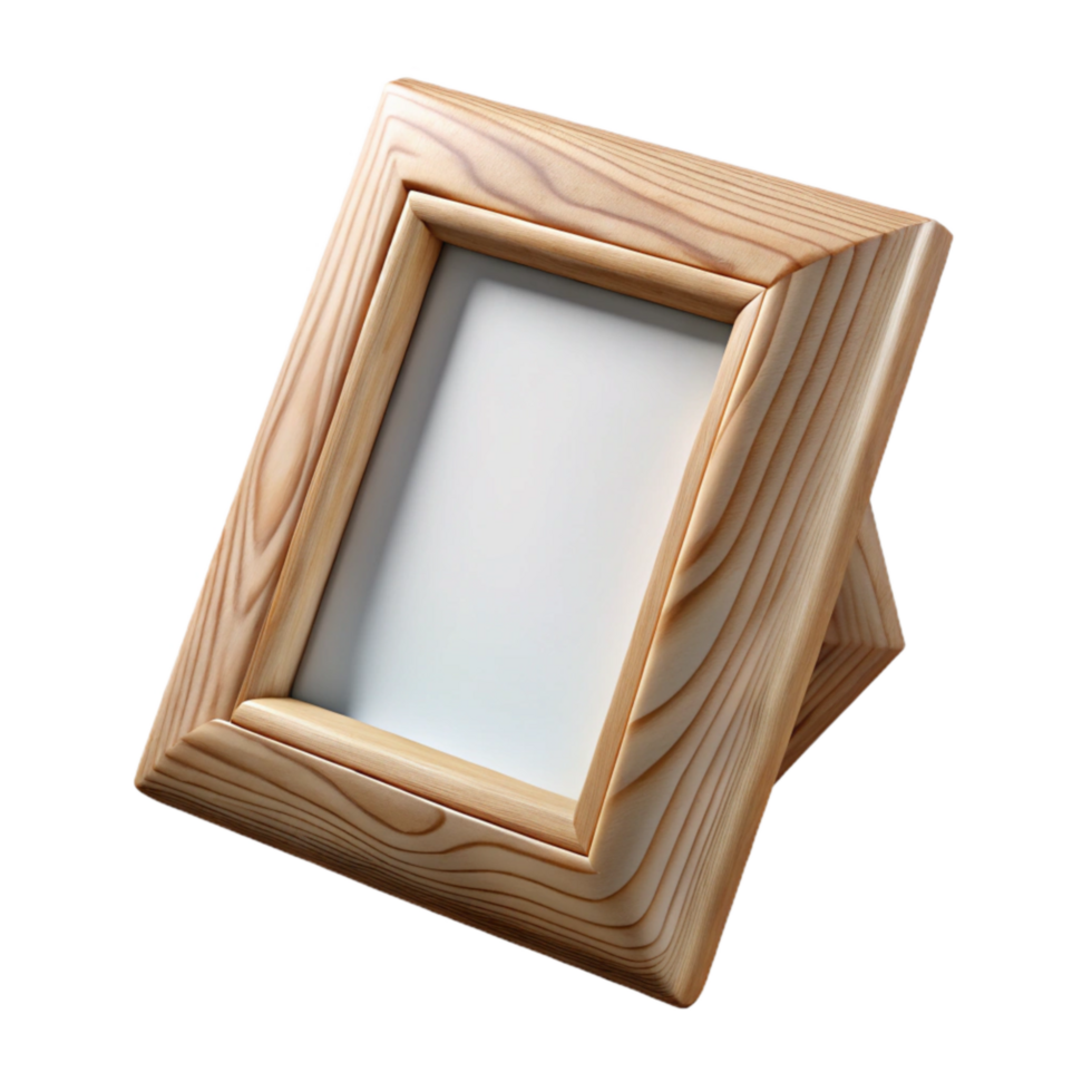 vibrant creative Wooden Picture Frame with White Mat Transparent Background detailed png