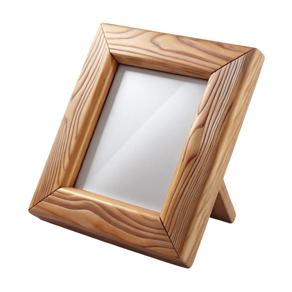 wonderful minimalist Wooden Picture Frame with White Mat Transparent Background high quality png