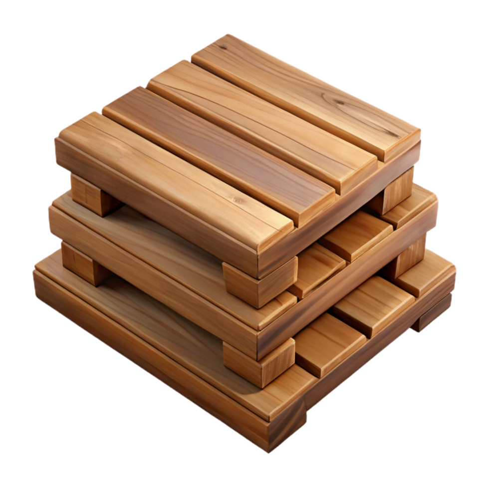 impressive creative Wooden Planks Stacked Isolated on Transparent Background png