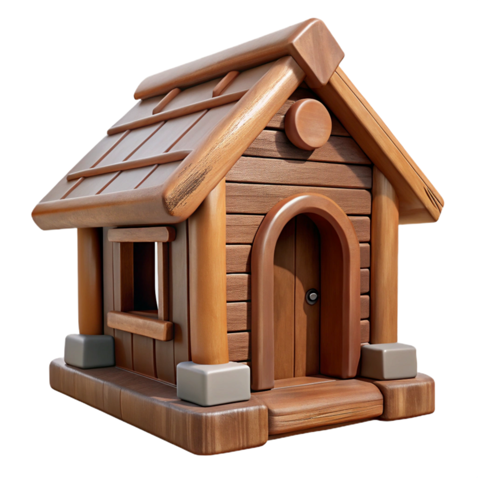 serene rustic Wooden Playhouse Front View Cutout exclusive png