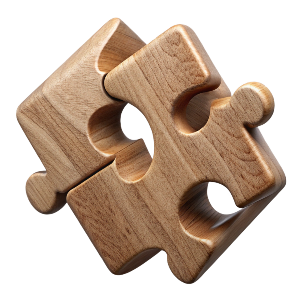 beautiful creative Wooden Puzzle Pieces Interlocking Shapes Cutout Element png