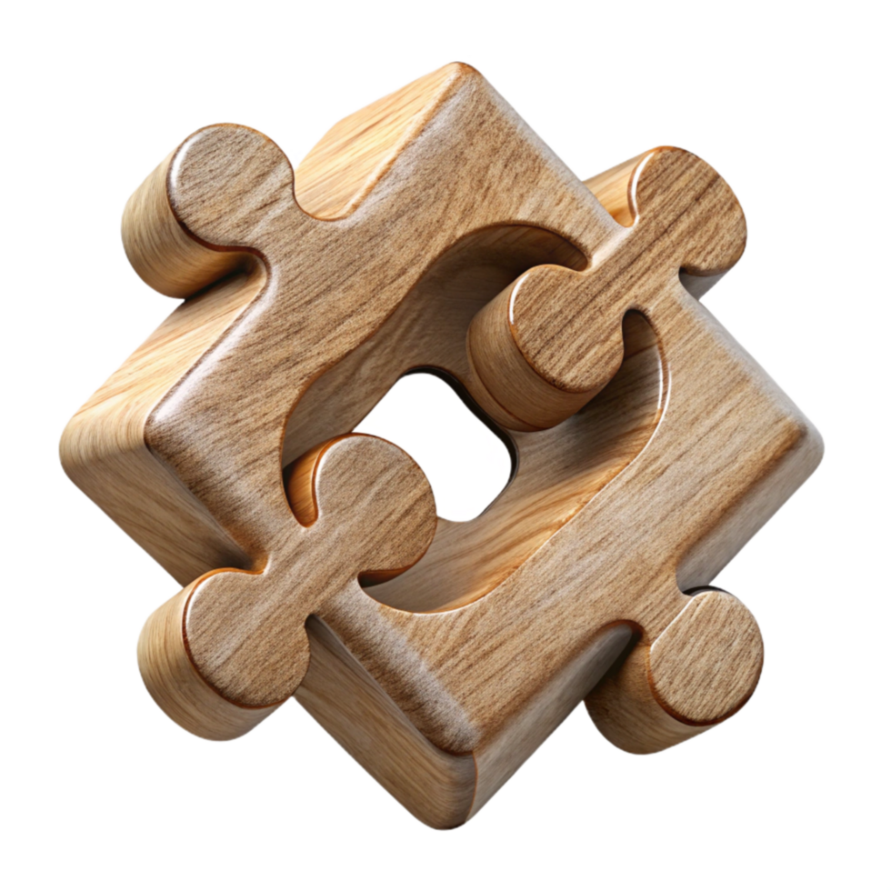 wonderful minimalist Wooden Puzzle Pieces Interlocking Shapes Cutout Element high resolution png